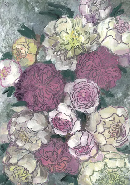 Vibrant Garden Bouquet, wall art by Rosana Laiz Blursbyai