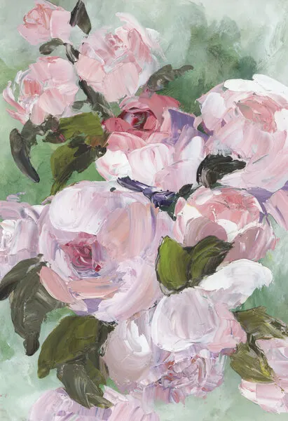 Delicate Pink Roses, wall art by Rosana Laiz Blursbyai