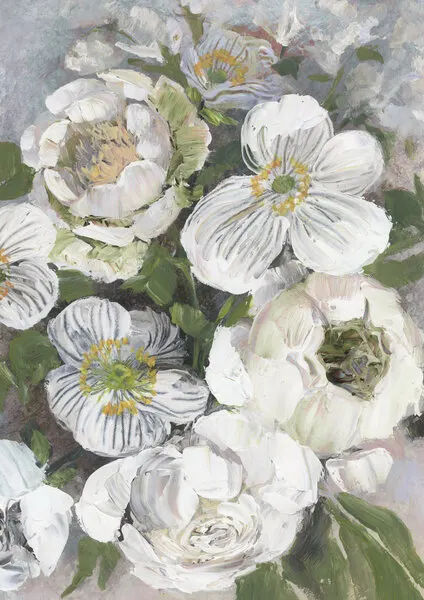 Fresh White Blossoms, wall art by Rosana Laiz Blursbyai