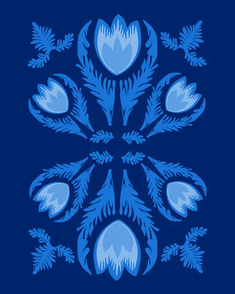 Blue Floral Symmetry, wall art by Sannel Larson