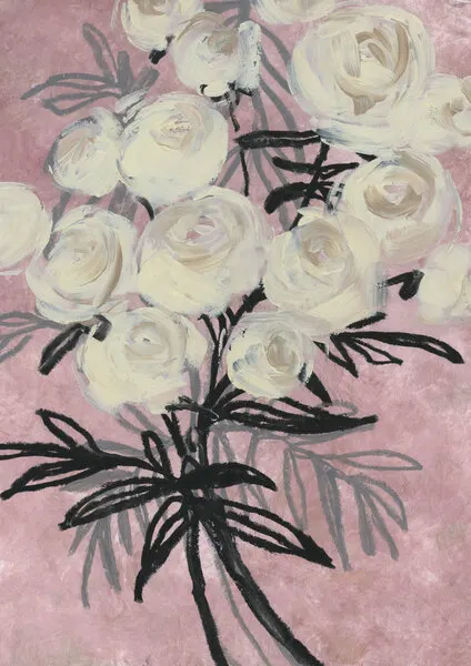 Abstract White Roses, wall art by Rosana Laiz Blursbyai