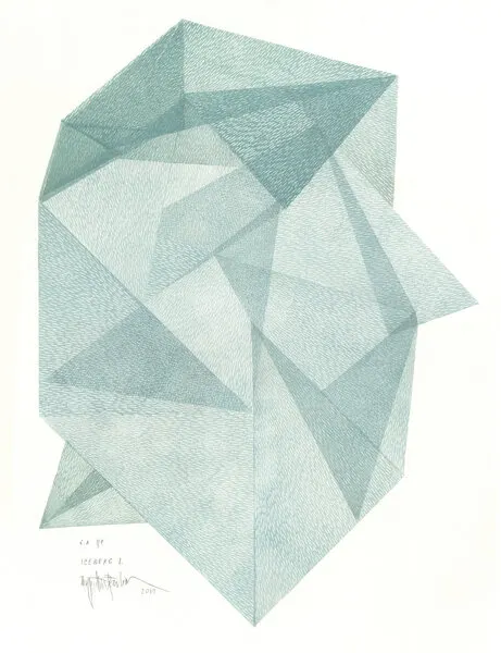 Aqua Crystal Geometry, wall art by Paulina Vårregn