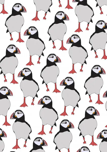 Puffins On Parade, wall art by Nicholas
