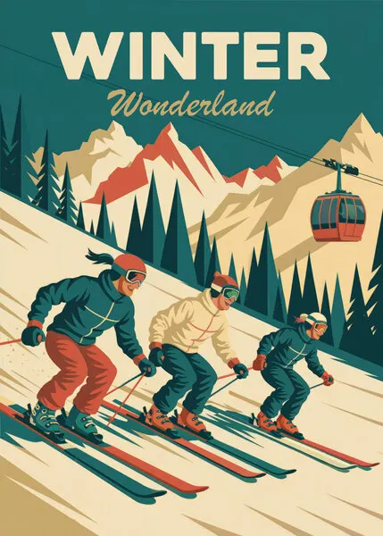 Winter Wonderland Skiing, wall art by Andreas Magnusson