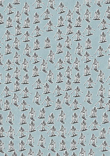 Retro Skiing Pattern, wall art by Nicholas