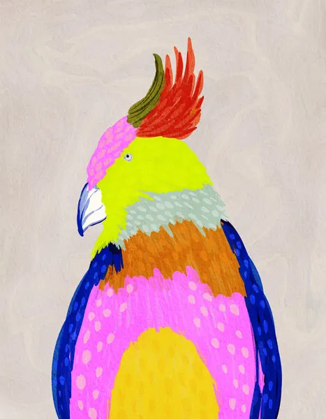 Colorful Tropical Parrot, wall art by Nikita Jariwala