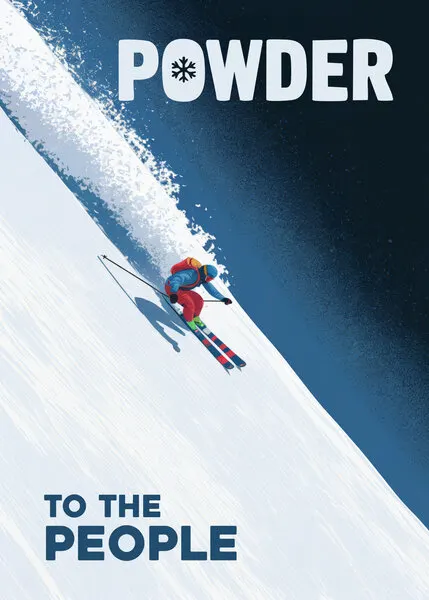 Skiing Fresh Powder, wall art by Andreas Magnusson