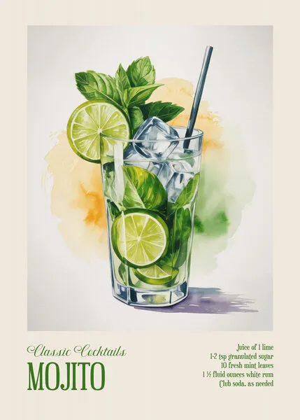 Classic Mojito Cocktail, wall art by Andreas Magnusson
