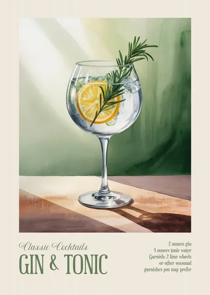 Classic Gin Tonic, wall art by Andreas Magnusson