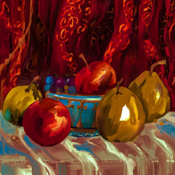 Vibrant Fruit Still Life, wall art by Josie George
