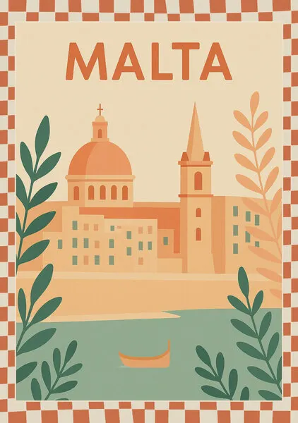 Malta Coastal City, wall art by Katarzyna Gąsiorowska