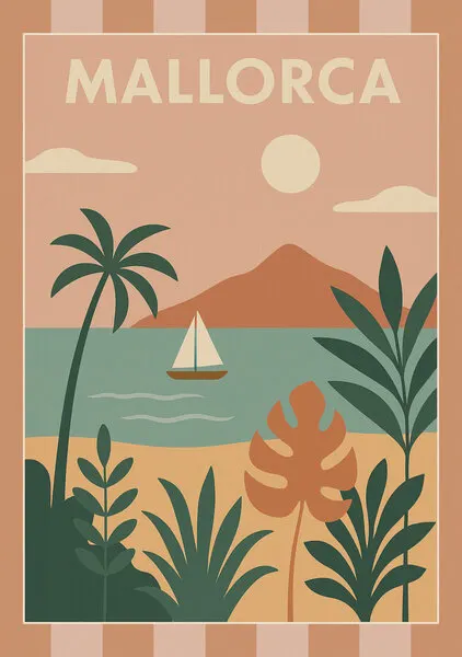Mallorca Tropical Beach Scene, wall art by Katarzyna Gąsiorowska