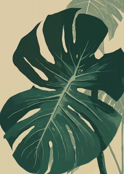 Lush Monstera Leaves, wall art by Andreas Magnusson