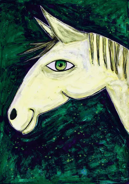 Mystical Horse Gaze, wall art by Sharyn Bursic