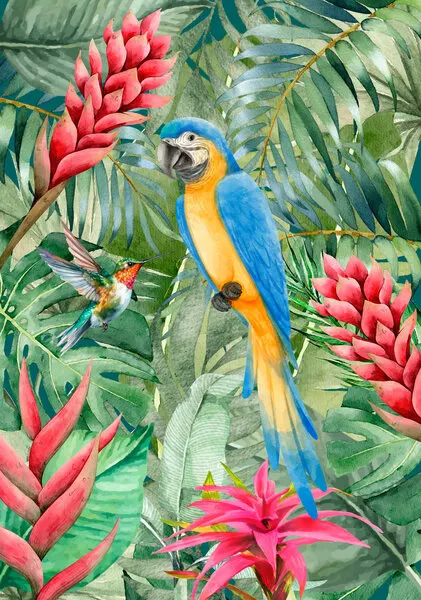 Vibrant Jungle Macaw, wall art by Elizabeth C
