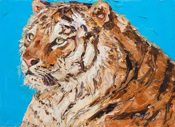 Vibrant Tiger Gaze, wall art by Jukyong Park