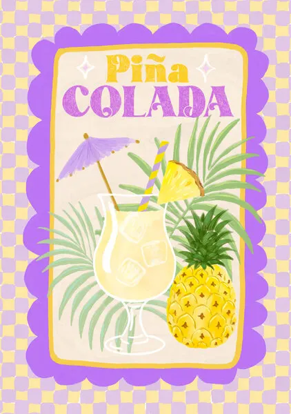 Pina Colada Tropical Drink, wall art by Katarzyna Gąsiorowska