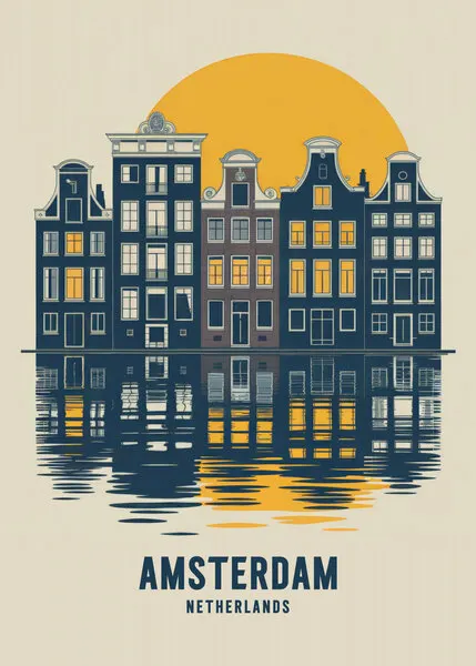 Amsterdam Canal Glow, wall art by Andreas Magnusson
