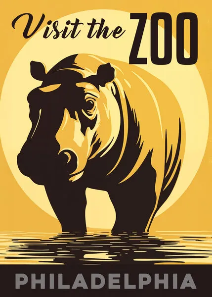 Philadelphia Zoo Hippo, wall art by Andreas Magnusson