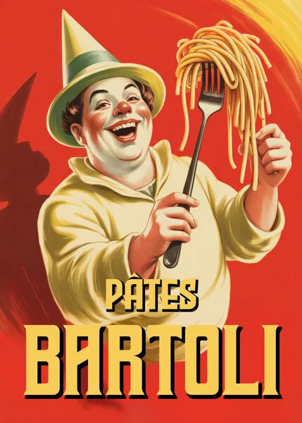 Joyful Pasta Chef, wall art by Andreas Magnusson