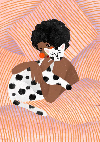 Cozy Cat Cuddles, wall art by Bea Müller