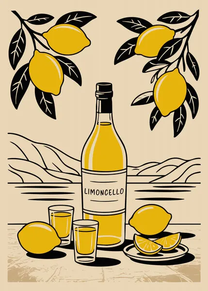 Italian Limoncello Still Life, wall art by Andreas Magnusson