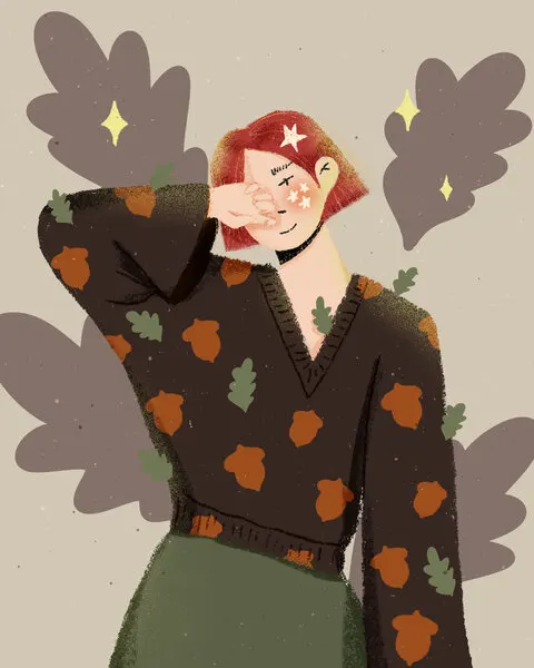 Cozy Autumn Girl, wall art by Zove Ahhh