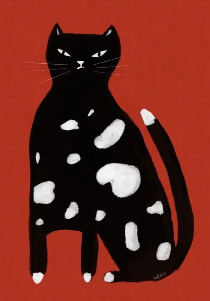 Grumpy Spotted Cat, wall art by Sharyn Bursic