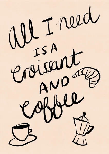 Morning Coffee Croissant, wall art by Dirkie Nell