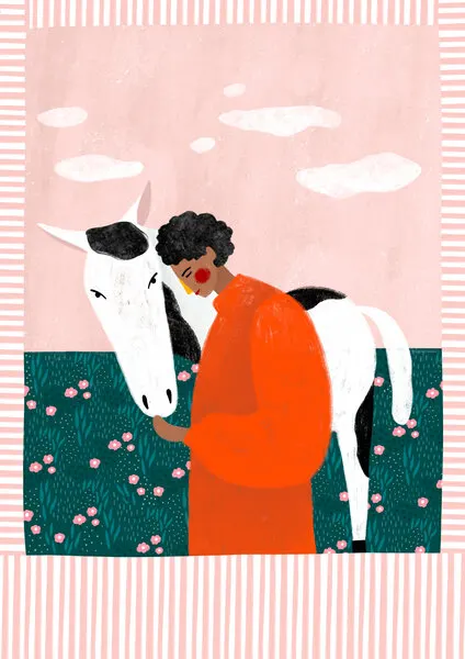 Girl And Her Horse, wall art by Bea Müller