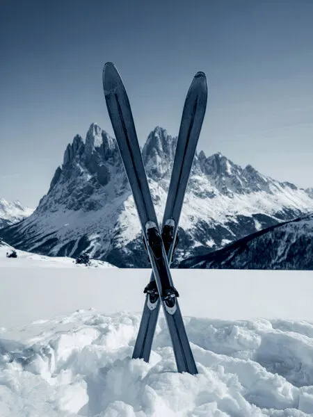 Skis In Snowy Mountains, wall art by Andreas Magnusson