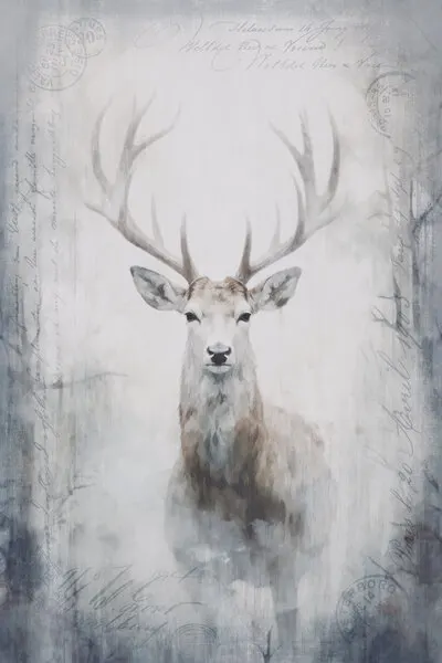 Mystical Forest Stag, wall art by Andrea Haase