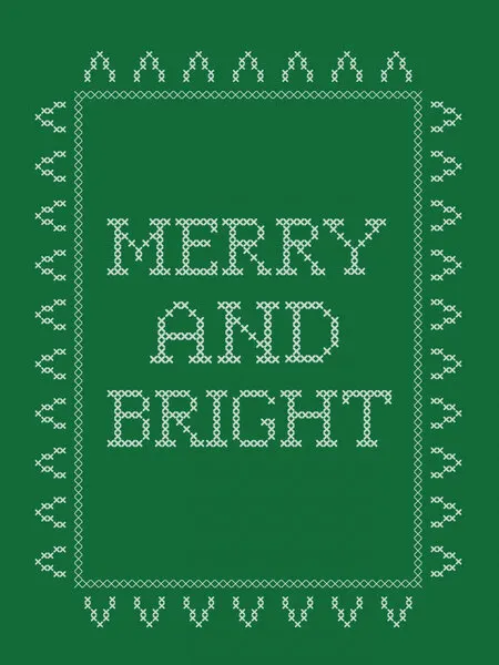 Merry And Bright Cross Stitch, wall art by Jolly and Dash