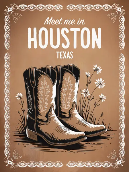 Houston Texas Cowboy Boots, wall art by Andreas Magnusson