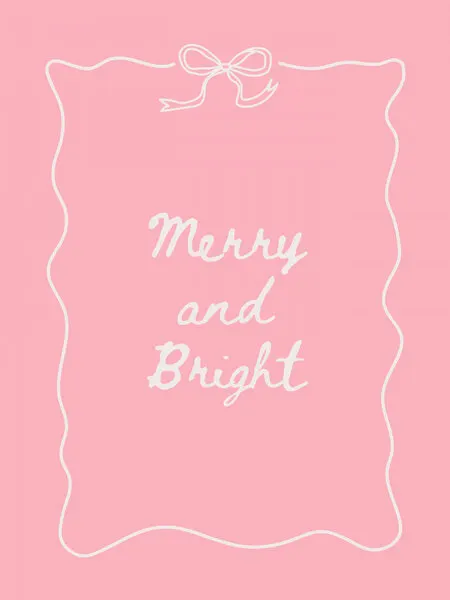 Pink Merry and Bright, wall art by Jolly and Dash