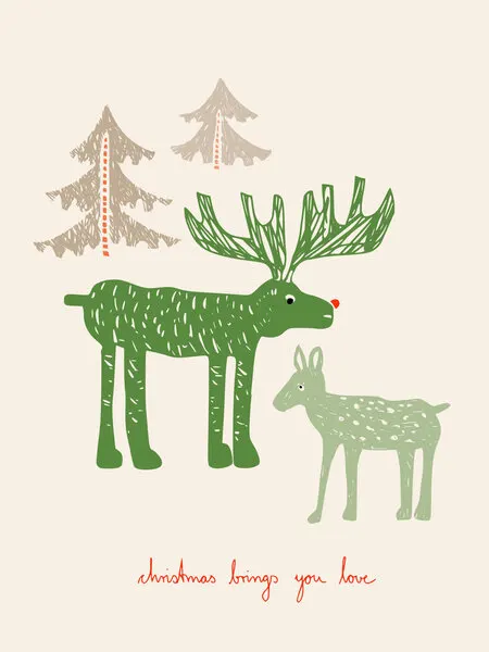 Whimsical Christmas Animals, wall art by Annick