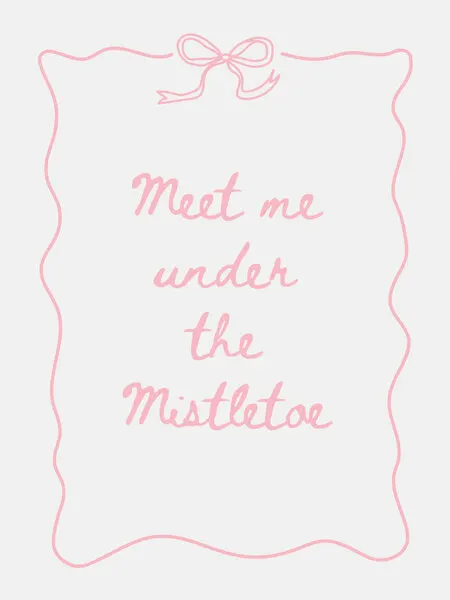 Pink Mistletoe Wish, wall art by Jolly and Dash