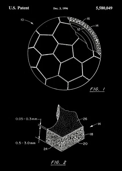 Soccer Ball Patent Design, wall art by Andreas Magnusson