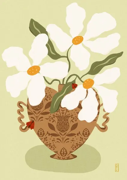 Whimsical Floral Heart, wall art by Dirkie Nell