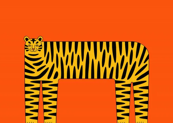 Playful Striped Tiger, wall art by Andreas Magnusson