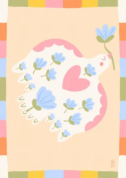 Flowering Peace Dove, wall art by Dirkie Nell