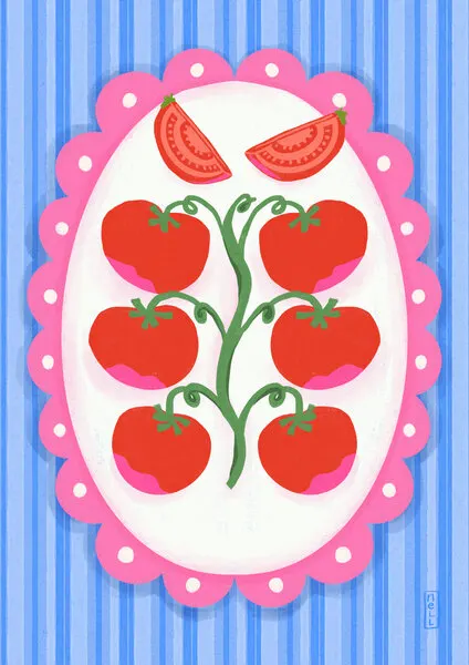 Garden Tomato Frame, wall art by Dirkie Nell