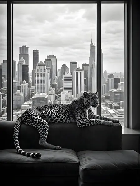 Urban Leopard View, wall art by Josie George