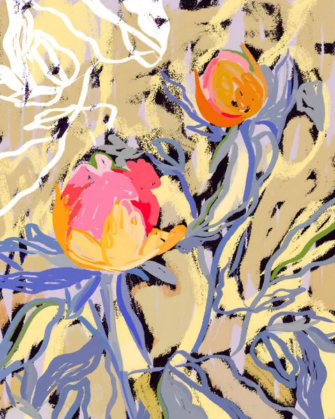 Vibrant Abstract Blooms, wall art by Uma Gokhale