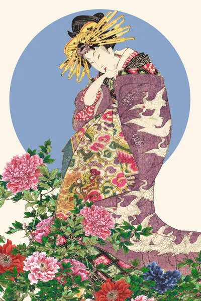 Elegant Japanese Geisha, wall art by Marja van den Hurk
