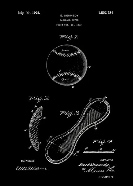 Vintage Baseball Patent, wall art by Andreas Magnusson