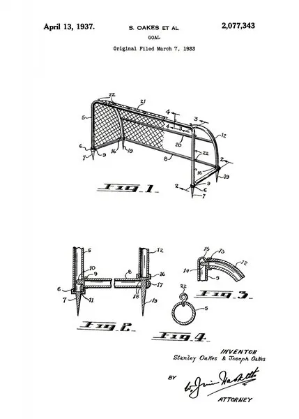 Vintage Soccer Goal Patent, wall art by Andreas Magnusson