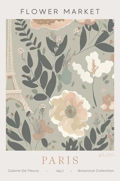 Paris Flower Market, wall art by Bella Eve