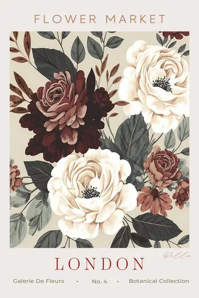 London Flower Market Roses, wall art by Bella Eve