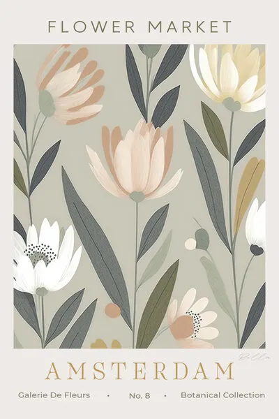 Soft Pastel Florals, wall art by Bella Eve